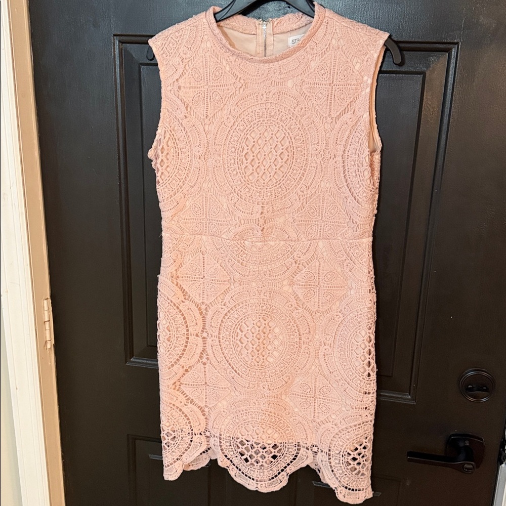 Elegant Pink Lace Dress
